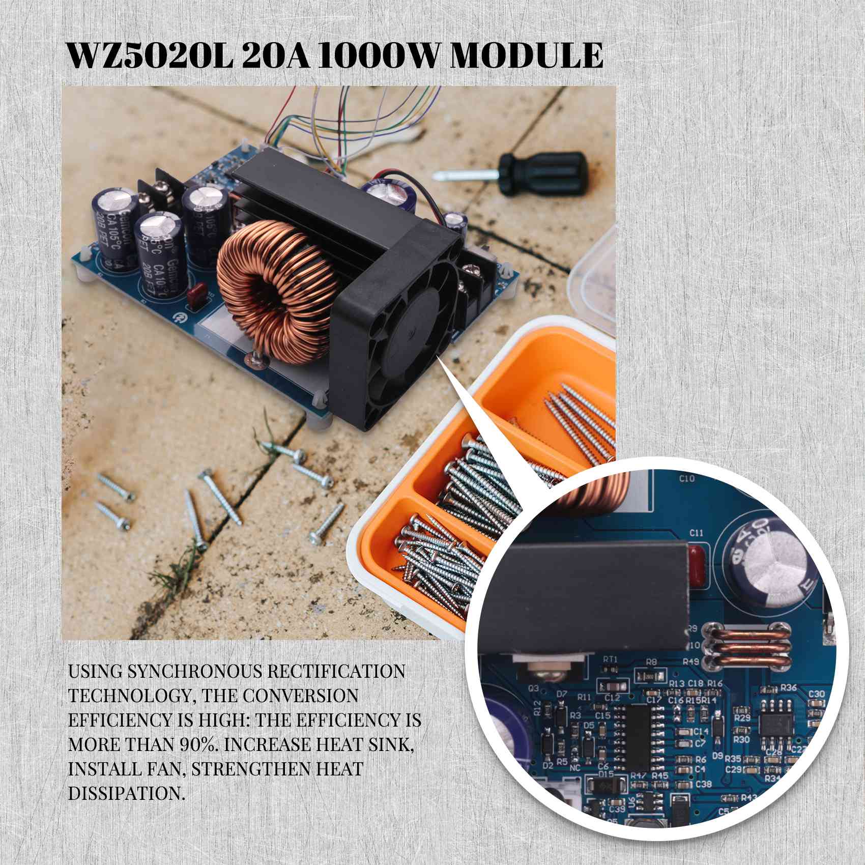 Step Down Dc Power Supply Module 1000W - AC18(Garantili) WZ5020L 20A 1000W DC DC