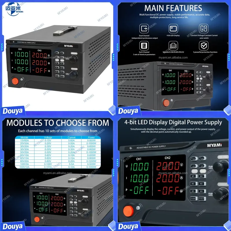 MYAMi 1200W 60V 20A Çift Kanal - High Power 60V 20A Bench Power Supply incelemesi ve fiyatı